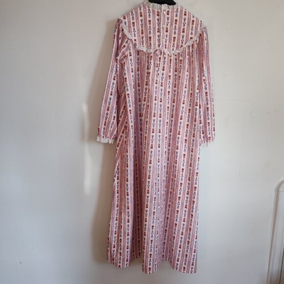 Ladies SZ S Lanz of Salzburg Teddy Pattern Flannel Nightgown - Picture 4 of 5